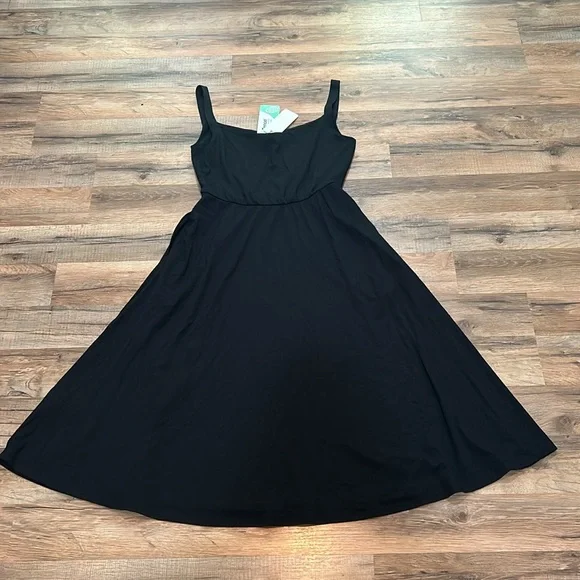 COBALT DISTRICT WOMENS SLEEVELES DRESS A- LINE BLACK STRECH PULL ON Sz M NEW - Picture 3 of 12